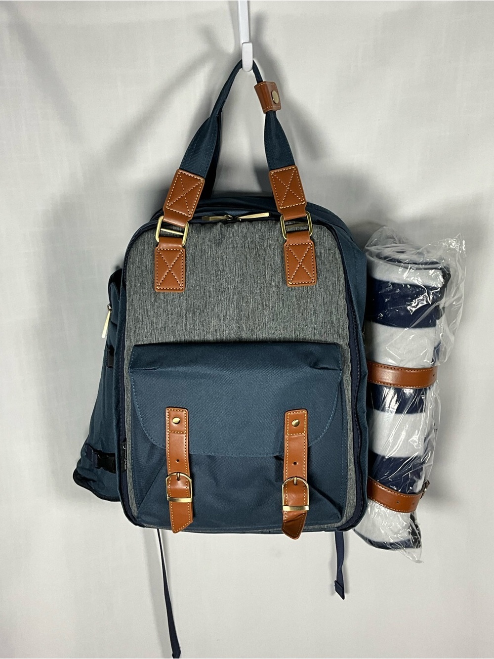 Travel Backpack with Brown Trim